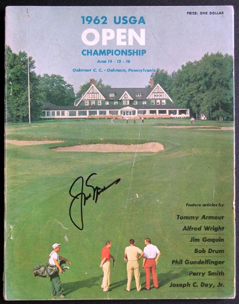 Jack Nicklaus Signed Vintage 1962 U.S. Open Program (1st Major!)(Green Jacket & PSA/DNA)