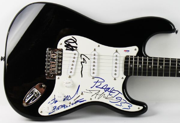 Metallica Group Signed Fender Squier Stratocaster Guitar (PSA/DNA)