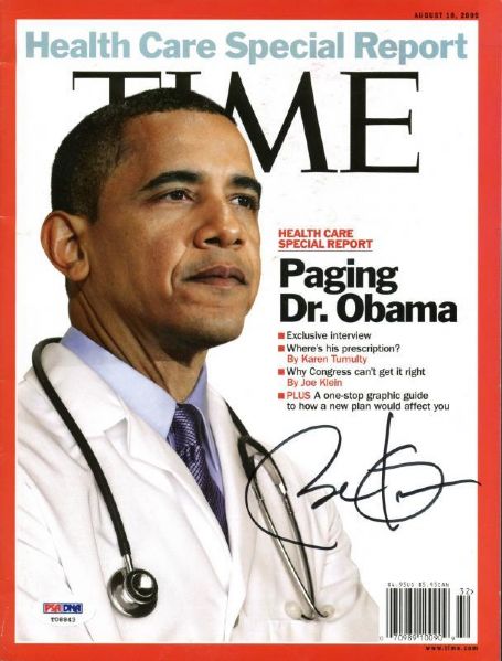 President Barack Obama Signed August 2009 TIME Magazine (PSA/DNA)