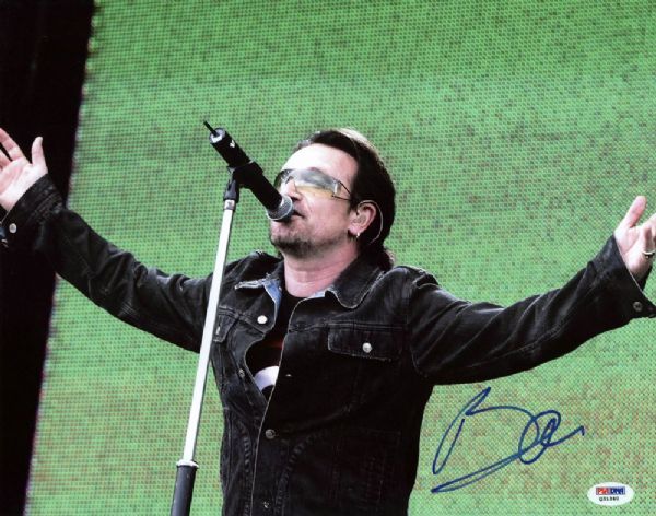 U2: Bono Signed 11" x 14" Color Photo (PSA/DNA)