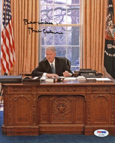 Bill Clinton Signed 8" x 10" Color Photo as President with "Best Wishes" Inscription (PSA/DNA)