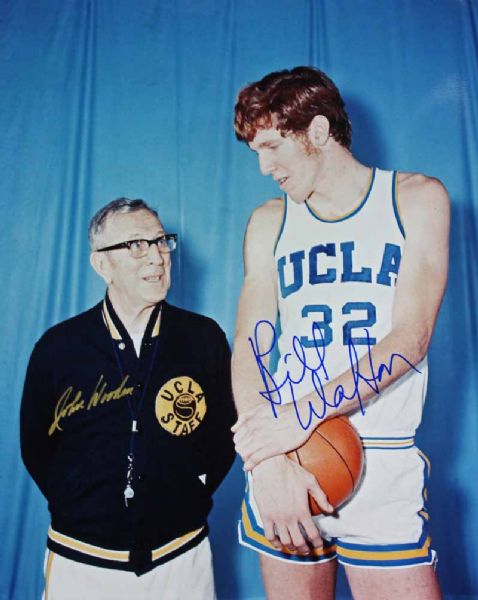 John Wooden & Bill Walton Signed 16" x 20" Color Photo (PSA/DNA)