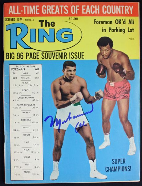 Muhammad Ali Signed October 1974 The Ring Magazine (PSA/DNA)