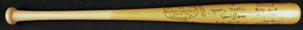 The 500 Home Run Beautiful Signed Mickey Mantle H&B K55 Model Bat with Mantle, Williams, Aaron, etc. (11 Sigs)(PSA/DNA)
