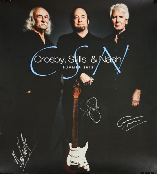 Crosby, Stills & Nash Signed 2012 Concert Tour Poster (3 Sigs)(Epperson/REAL)