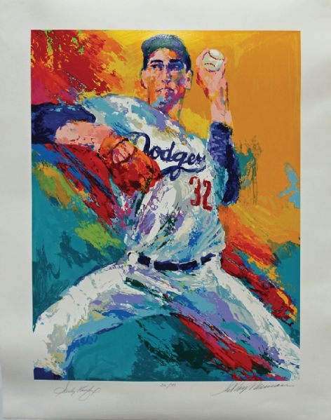 Sandy Koufax & LeRoy Neiman Signed Limited Edition 30" x 39" Serigraph (PSA/DNA)