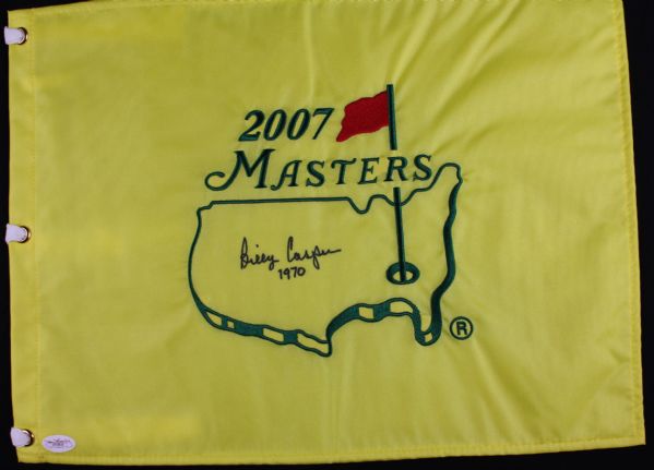 Billy Casper Signed 2007 Masters Pin Flag with "1970" Victory Year Inscription (JSA)