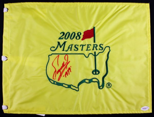 Fuzzy Zoeller Signed 2008 Masters Pin Flag with "1979" Victory Year Inscription (JSA)