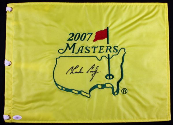 Charles Coody Signed 2007 Masters Pin Flag (JSA)