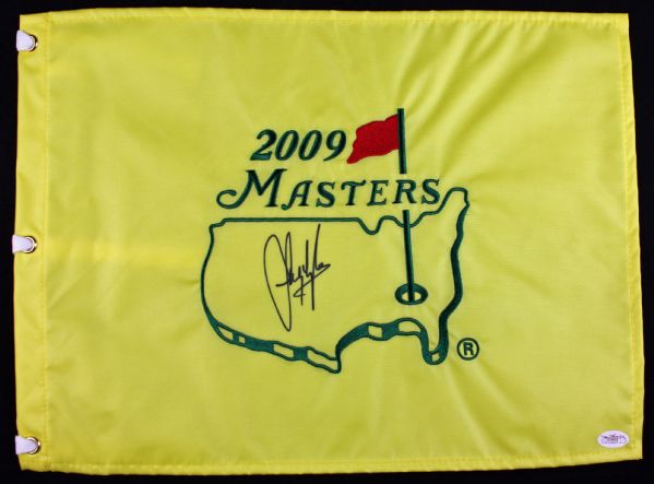 Sandy Lyle Signed 2009 Masters Pin Flag (JSA)