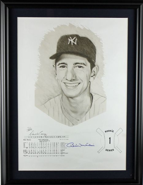 Billy Martin Signed 16" x 22" David A. Cooney Limited Edition Lithograph (PSA/DNA)