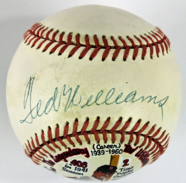 One-of-a-Kind Ted Williams Signed OAL Hand Painted Stat Baseball (Upper Deck)