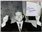 Mickey Mantle Signed 11” x 14” Black & White Photo of First Major League Contract Signing! (PSA/DNA GEM MINT 10)