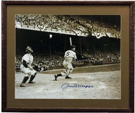 Stunning Joe DiMaggio Signed & Framed 16" x 20" Black & White Photo (PSA/DNA)