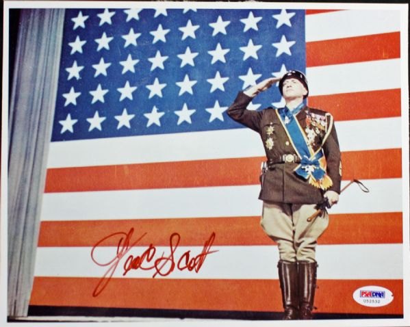 George C. Scott Signed "Patton"  8" x 10" Color Photo (PSA/DNA)