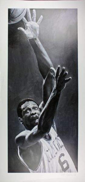 (Bill Russell) Lot of Thirty (30) Stephen Holland Signed 19" x 40" Lithographs