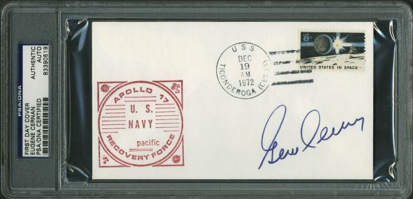 Apollo 17: Gene Cernan Signed Naval Recovery Envelope (PSA/DNA Encapsulated)