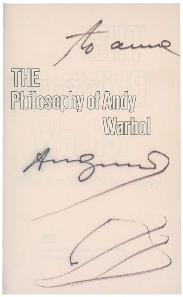 Scarce Andy Warhol Signed First Edition "The Philosophy of Andy Warhol (From A to B & Back Again)" Book (PSA/DNA)