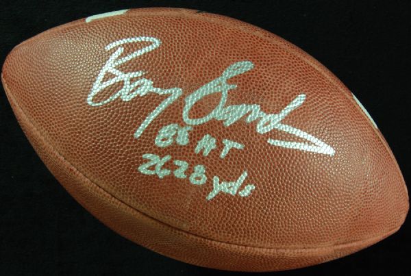 Barry Sanders Signed & Inscribed NCAA Football "88 HT, 2628 Yards" (PSA/DNA)
