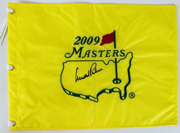 Arnold Palmer Signed 2009 Masters Pin Flag (PSA/DNA)