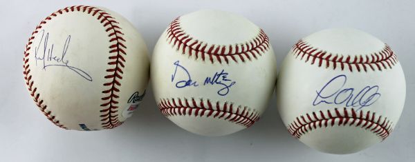 1990s Yankees Stars Lot of 3 Signed Baseballs w/ Mattingly, Henderson & ONeil (PSA/DNA & JSA)