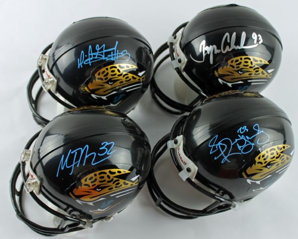 Jaguars Lot of 4 Signed Mini-Helmets w/ Jones-Drew, Garrard, Alualu & Jennings (PSA/DNA & JSA)