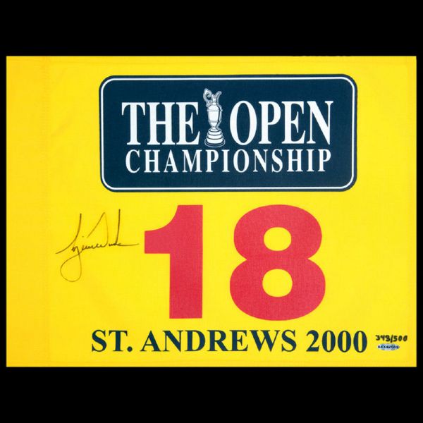 Tiger Woods Signed 2000 British Open St. Andrews Limited Edition Pin Hole Flag (UDA)
