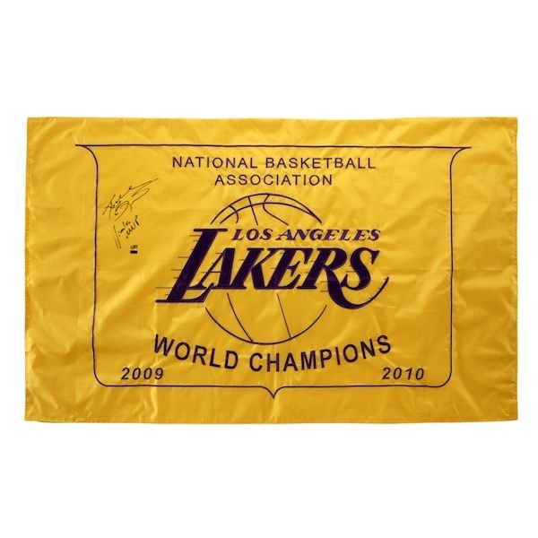 Kobe Bryant Signed 36" x 60" 2009-10 Lakers Championship Banner w/"Finals MVP" Inscription (Panini COA)