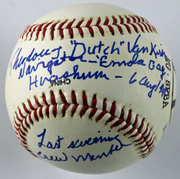 Enola Gay: Dutch Van Kirk Rare Signed & Inscribed Baseball