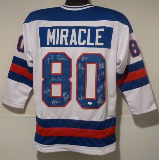 1980 U.S Olympic Hockey Signed "Miracle" Jersey w/ 15 Signatures (JSA)
