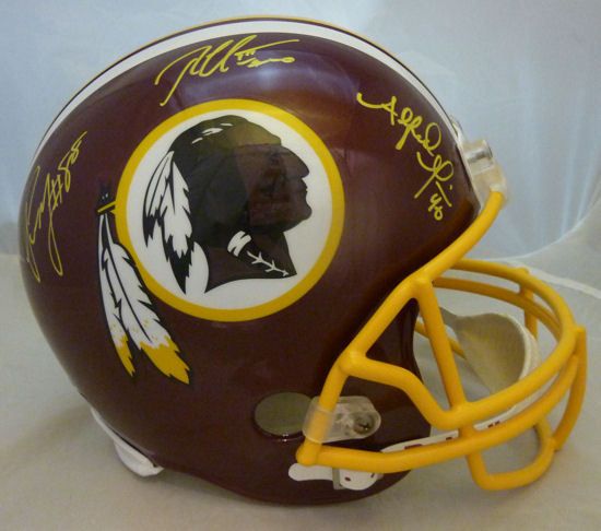 Robert Griffin III, Alfred Morris & Pierre Garcon Signed Full-Sized Redskins Helmet (PSA/DNA)