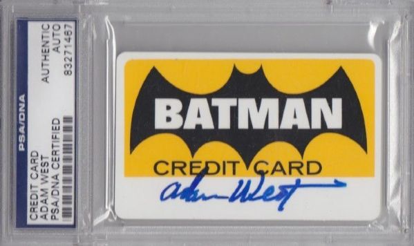 Batman: Adam West Signed Batman Credit Card (PSA/DNA Encapsulated)