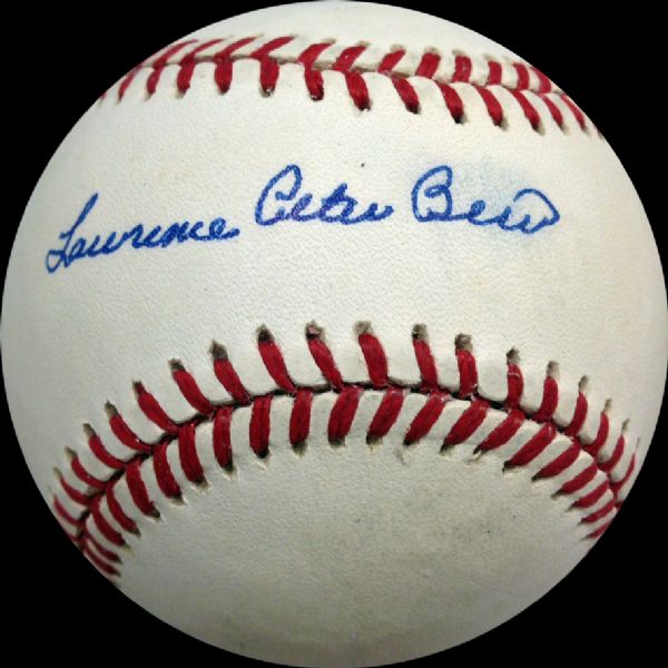 Rare Yogi Berra Signed Full Name "Lawrence Peter Berra" OAL Baseball (PSA/DNA)