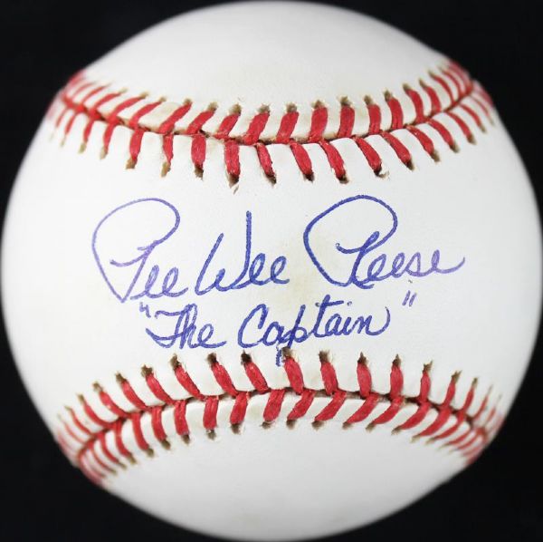 Pee Wee Reese Signed ONL Baseball with RARE "The Captain" Insc. (PSA/DNA)