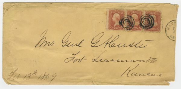 Rare George A. Custer Signed & Adressed Envelope (PSA/DNA)