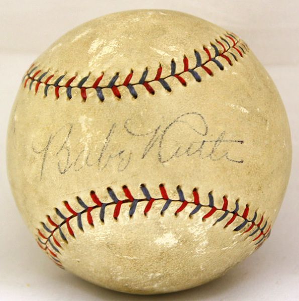 Babe Ruth & Lou Gehrig Dual Signed OAL (Johnson) Baseball (JSA)