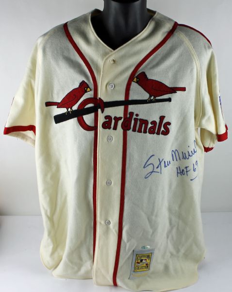 Stan Musial Signed Mitchell & Ness Jersey w/ Oversized Signature (Tri-Star)