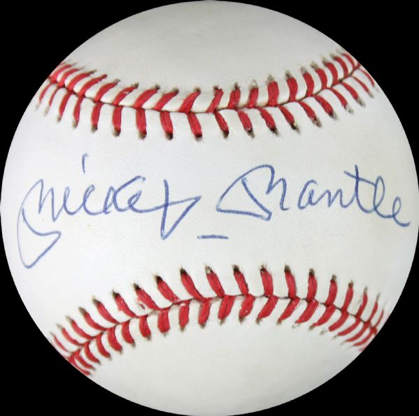 Mickey Mantle Signed OAL (Brown) Baseball (JSA)