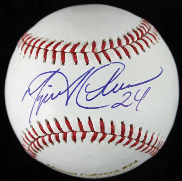 Miguel Cabrera Signed OML Baseball with Custom Triple Crown Engraving (PSA/DNA)
