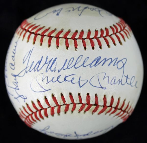 500 Home Run Club Superb Signed OAL Baseball w/Mantle, Williams, Aaron, etc. (11 Sigs)(PSA/DNA)