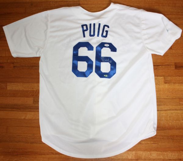 Yasiel Puig Signed LA Dodgers Home Jersey (PSA/DNA & Puig Holo)