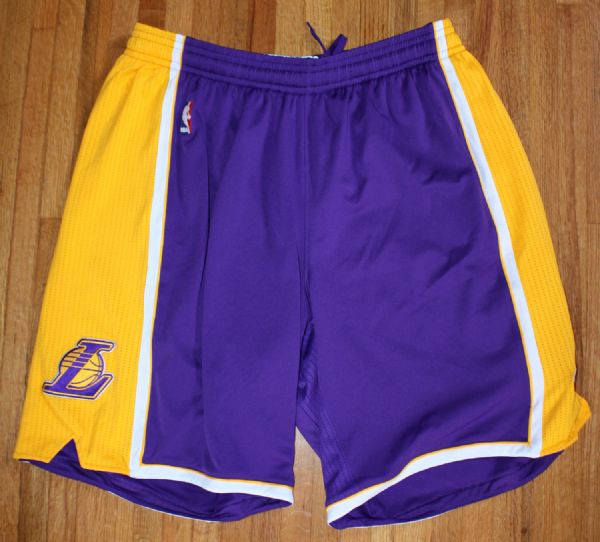 Lot Detail - 2012-13 Kobe Bryant Game Worn Lakers Basketball Shorts (DC ...