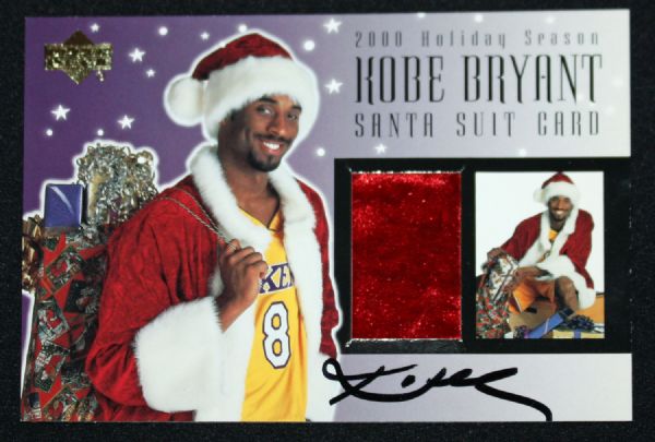 2000 UD Kobe Bryant Signed Holiday Season Santa Suit Card (DC Sports)