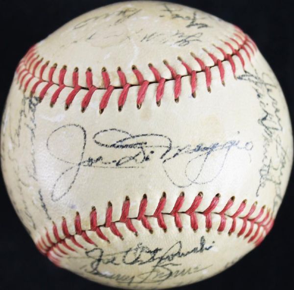 1951 New York Yankees (World Series Champs) Ultra Rare Team Signed Baseball with DiMaggio, Berra, Stengel, and 2 Mantle Autographs with "Mick Mantle" Variation (30 Sigs)(PSA/DNA)