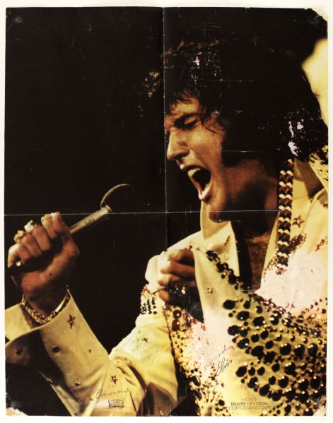 Elvis Presley Rare Signed 21" x 27" RCA Records Promotional Poster (c.1970s)(JSA)