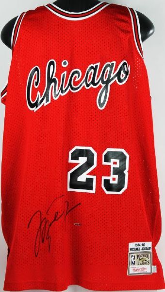 Michael Jordan Signed Mitchell & Ness 1984-85 Bulls Rookie Year Style Jersey (UDA)