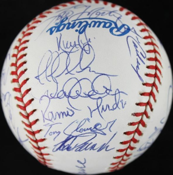 1999 NY Yankees (WS Champs) Team Signed World Series Baseball (33 Sigs)(JSA)