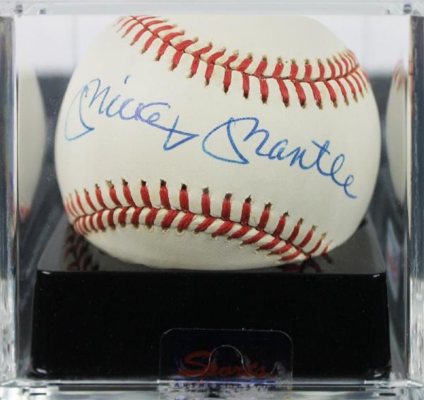 Mickey Mantle Signed OAL Baseball - PSA/DNA Graded NM-MT 8