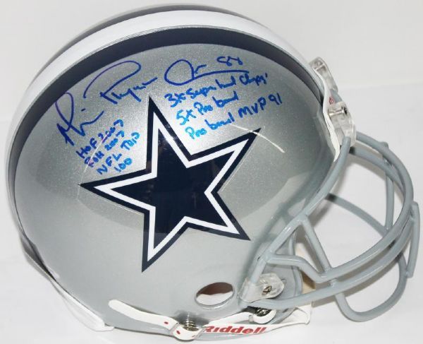 Michael Irvin RARE Signed Cowboys PROLINE Stat Helmet with 6 Inscriptions (PSA/DNA)