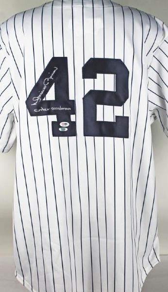 Mariano Rivera Signed New York Yankees Jersey with "Enter Sandman" Inscription (PSA/DNA & Steiner Holo)